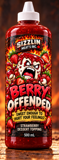 Berry Offended — 500 mL bottle shown / Bouteille de 500 mL illustrée. Original concept artwork / Illustration originale.