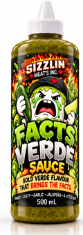 Facts Verde — 500 mL bottle concept / Concept de bouteille de 500 mL. Original label artwork / Illustration originale.