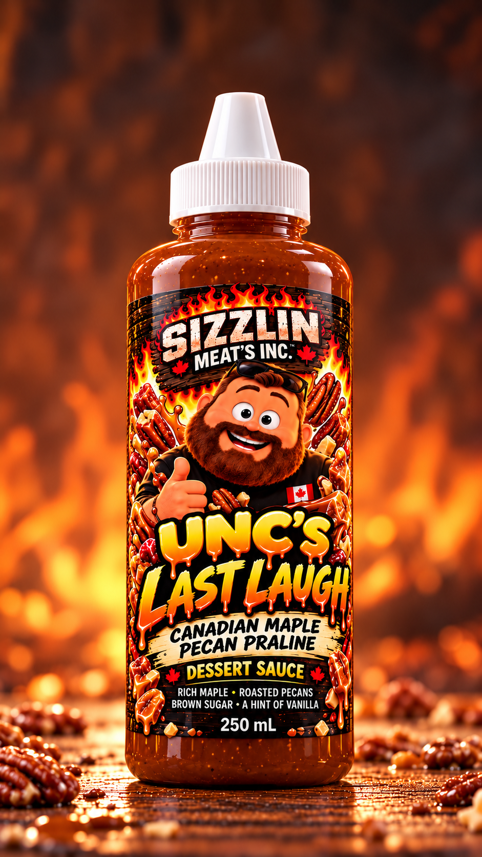 UNC’s Last Laugh — 250 mL bottle concept / Concept de bouteille de 250 mL.